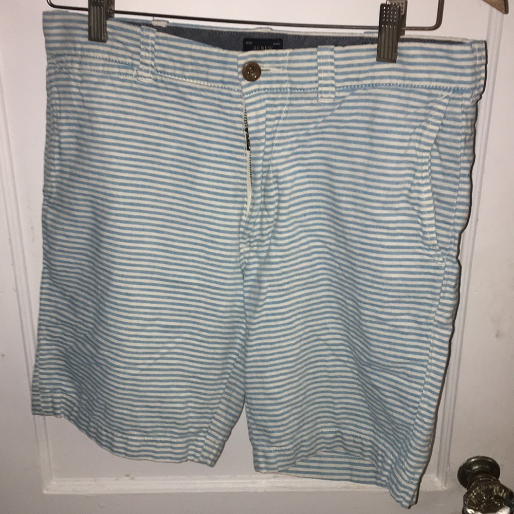 J. Crew Mens light blue striped shorts W 30 In 9”